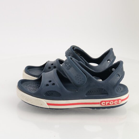 CROCS Boys Crocband II Sandal Size C 11 Big Kid 5y+ Navy Blue Adjustable Strap - Picture 7 of 11